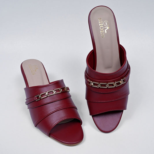 block heels mahroon