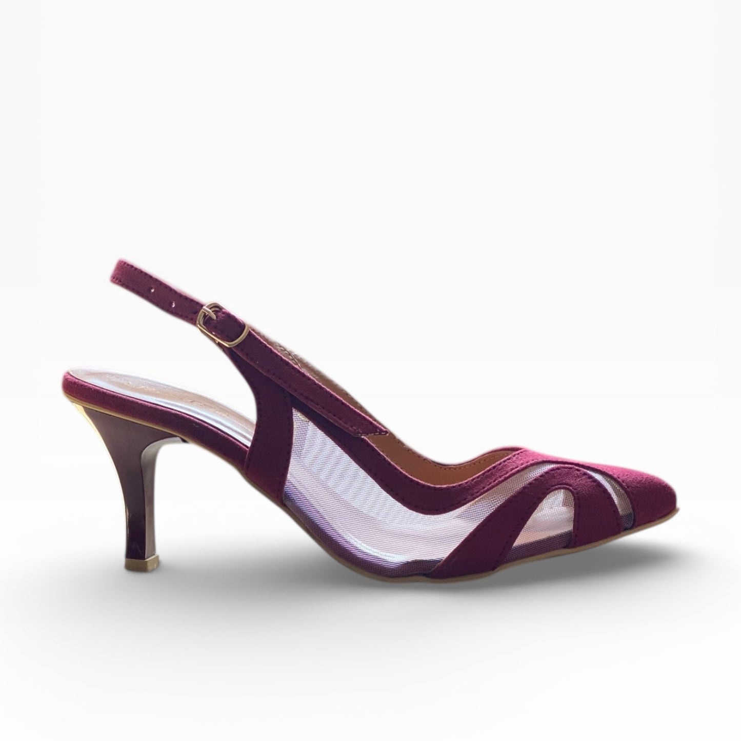 Luxury Net Heels - Maroon