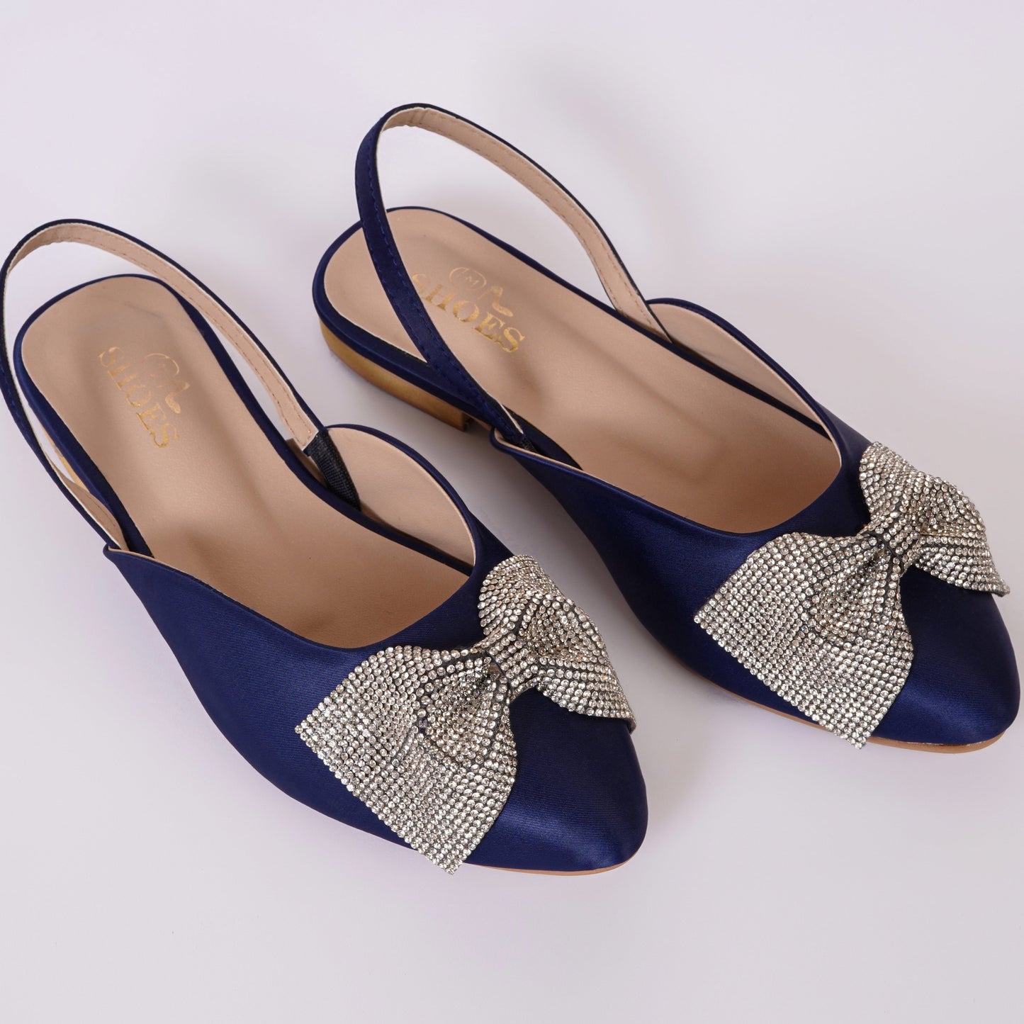blue flat pumps