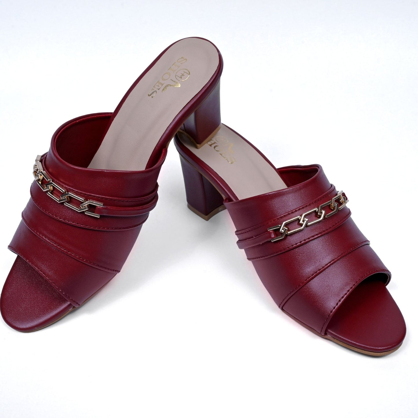 block heels mahroon