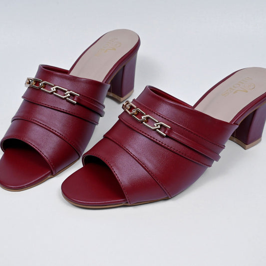 block heels mahroon