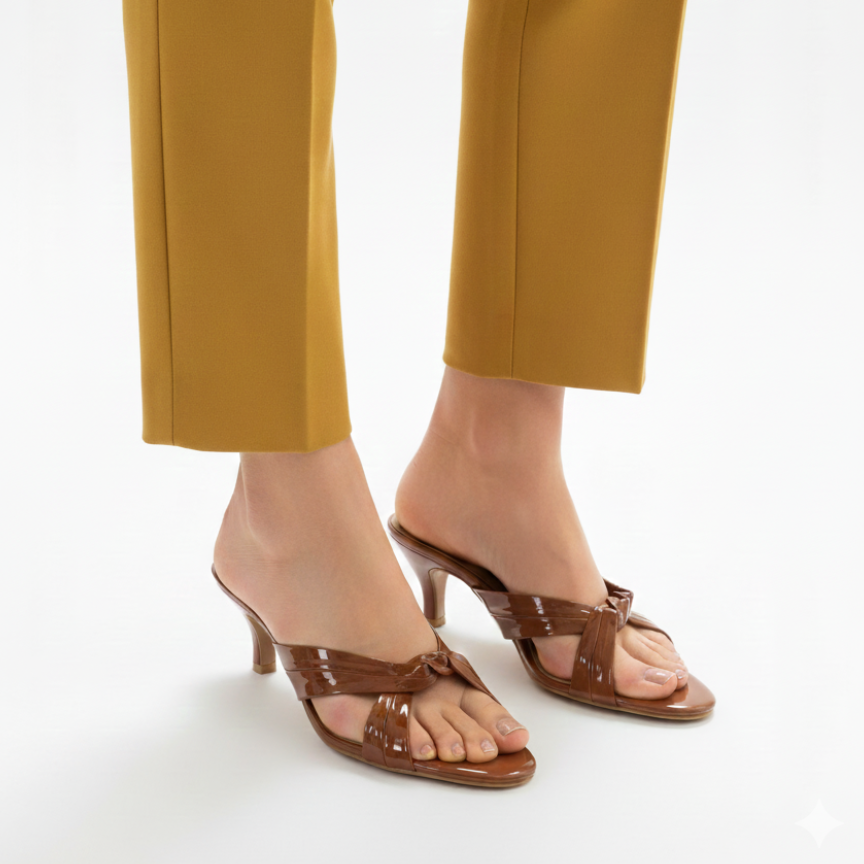 Luxury Knot Heels - brown