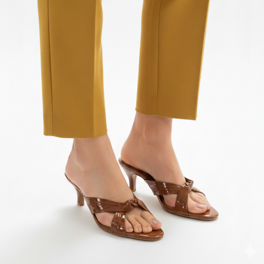 Luxury Knot Heels - brown