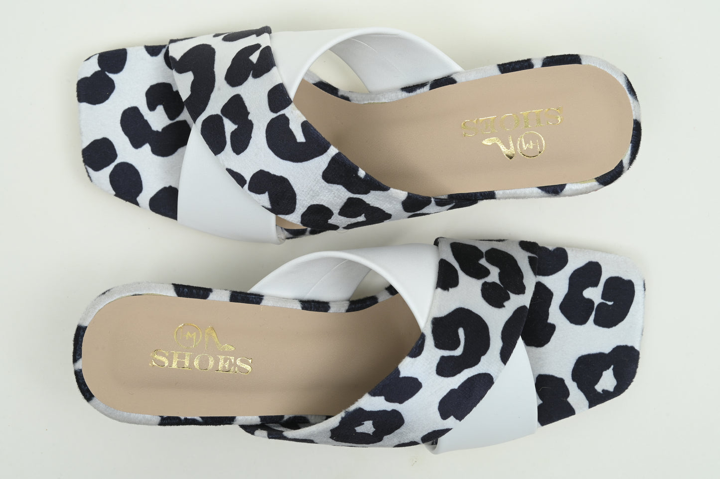 beige printed heels