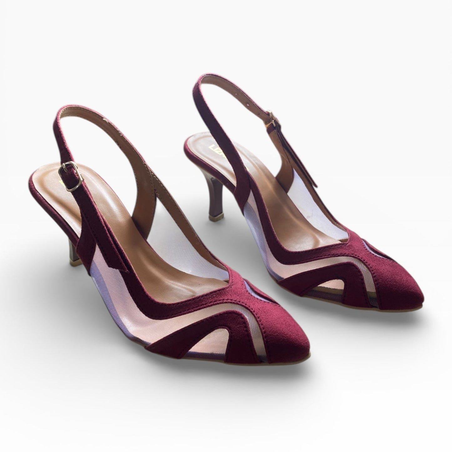 Luxury Net Heels - Maroon